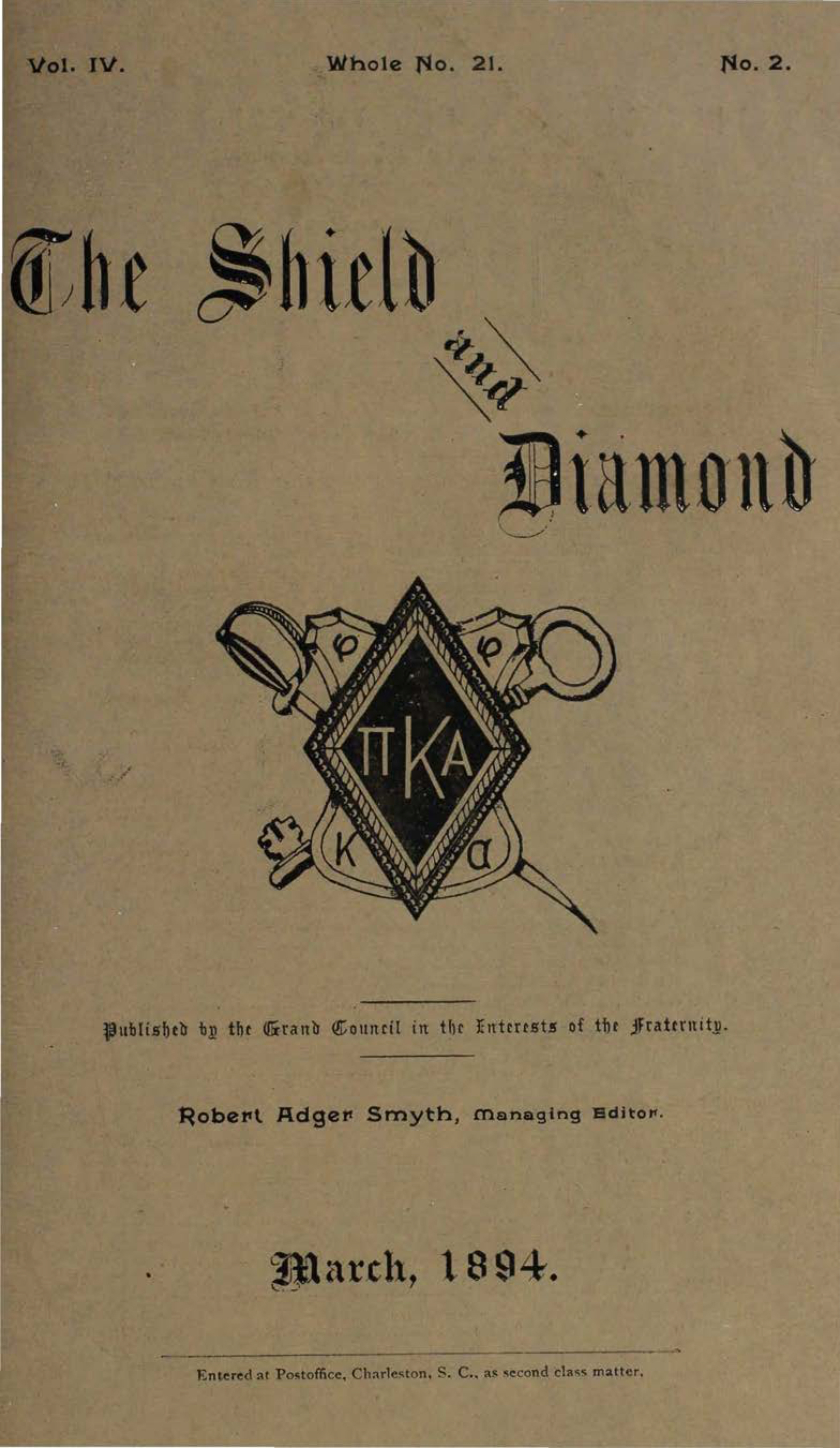 Shield and Diamond, Vol. 4, No. 2, March 1894